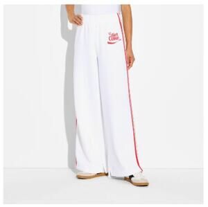 Diet Coke White Cotton Blend Sweatpants Track Pants Wide Leg size XXL